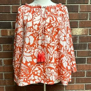 Pomegranate Floral‎ Cotton Blouse